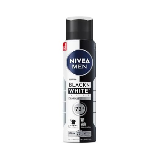 NIVEA MEN Desodorante Masculino Antitranspirante Aerossol Black & White Invisible Original 150ml - Protege por 72h e evita manchas nas roupas
