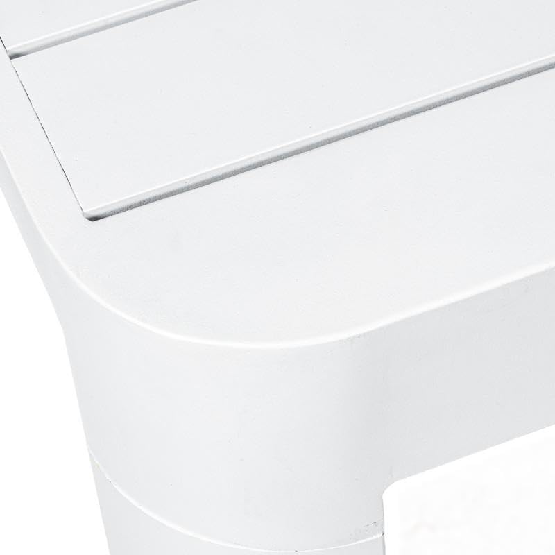 DRW Tavolo allungabile da esterno in alluminio, bianco, 75 x 149 x 149 cm