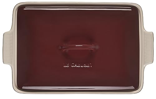 Image of Le Creuset Stoneware Covered Rectangular Casserole, 12 inch x 9 inch, Garnet