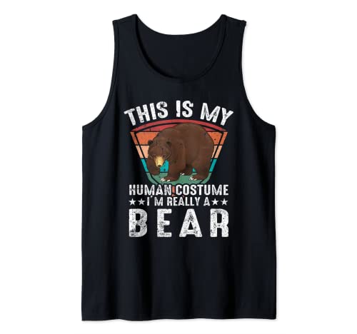 Regalos de Halloween This is my human Costume I'm really a Bear Camiseta sin Mangas