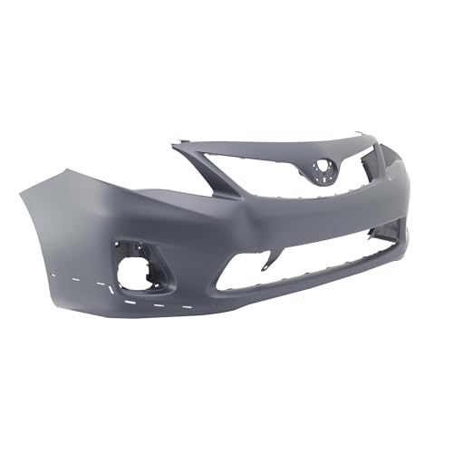 Image of FitParts Compatible with Toyota Corolla 2011-2013 Front Bumper Cover | Primed, With Fog Light Holes, Sedan, Ready to Paint, OEM 5211903902, TO1000373