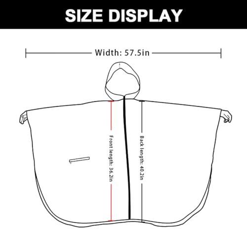 POWINSUN modischer Regenponcho mit Kapuze, wasserdichte Regenjacke mit Tasche für Damen, Herren, Erwachsene, Muster, Einheitsgröße