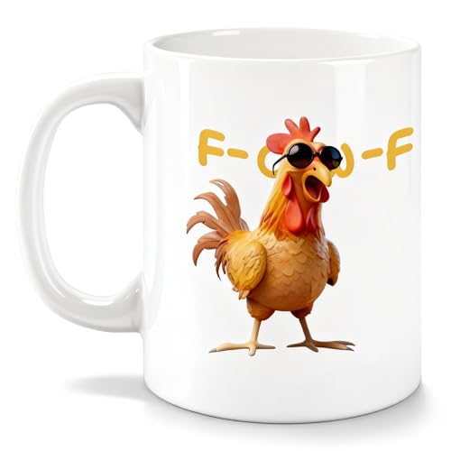 Wsndyjia FCF Funny Chicken Mug 11oz Ceramic Coffee Mugs 2026 Funny Meme Rooster Milk Mugs Tea Cup Rooster Coffee Cups Valentines Gifts for Men Women (No Sound)