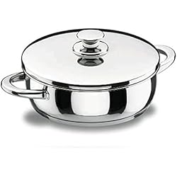 Cacerola Baja Lacor Lacor Vitrocor Tartera con Tapa, Acero Inoxidable 18/10, Plateado, 32 cm