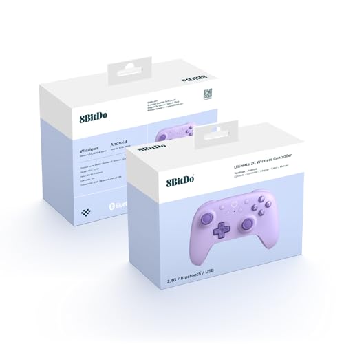 Image of AKNES 8Bitdo Ultimate 2C Wireless 2.4G Controller for Windows PC and Android, Gamepad with Hall Effect Joysticks and Hall Triggers, 1000Hz Polling Rate, Remappable L4 /R4 Bumpers - Purple | Gamepad with Hall Effect Joysticks and Hall Triggers, 1000Hz Polling Rate, Remappable L4 /R4 Bumpers - Purple