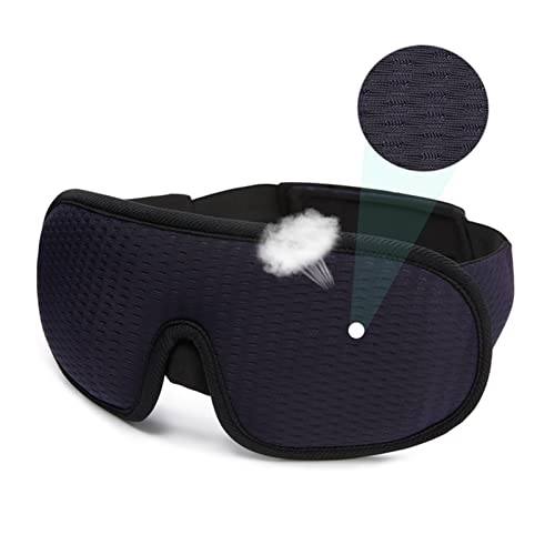 スリープマスク 3Dアイパッチブロッキングライトスリーピングマスクトラベルスリープマスクリラックスリラックスカバーアイシェード目隠し乳首カバー 3dスリープマスク (Size : Navy)