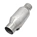MOCW 2.5 Inch Inlet Outlet Catalytic Converter Universal High Flow Front Catalytic Converter Direct Replacement with O2 Port (EPA Compliant), Stainless Steel, 2 Pcs