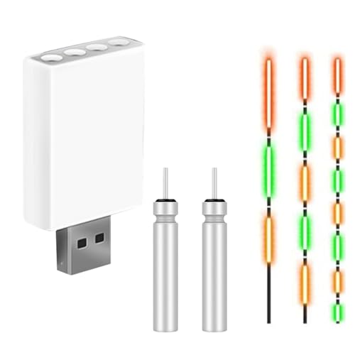 Cargadores de batería | CR425 set con cargador flotante de doble orificio para carrozas electrónicas recargables, carga rápida USB, accesorios de pesca nocturna