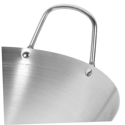 Wok grande de acero inoxidable con fondo redondo y superficie antiadherente miniatura 6