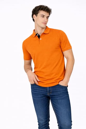 Image of Men's Cotton Polo T-Shirt | Solid Regular Fit Polo Neck T-Shirt | Half Sleeve Casual & Office Wear | Soft Breathable Summer T-Shirt for Men