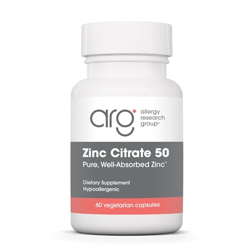 Allergy Research Group Zinc Citrate - Delivers 50 mg Zinc Citrate - Supports Immune Response Cognitive Health & Cellular Function - 60 Servings - 60 Capsules