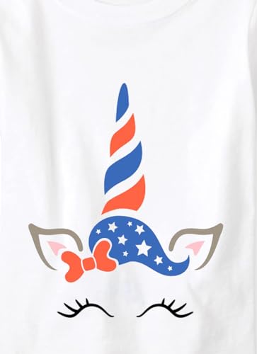 Image of Tkria July 4th Tank Top Girl Toddler 4th of July Shirt Baby Girl American Flag Shirt USA Ruffle Tee Girl Patriotic Outfit