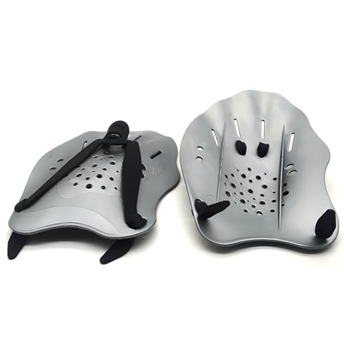 Swim Paddles Hand, Swim Training Hand Paddles with Adjustable Straps, Swimming Hand Paddles for Women and Men