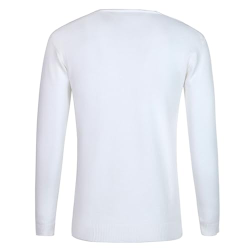 Men's Solid Color Soft V Neck Sweater Pullover Pure Ribbed Knit Texture Regular Fit Long Sleeve Knitting Sweaters3
