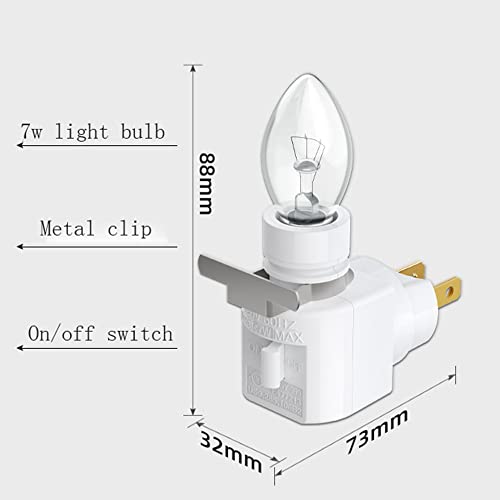 Twdrtdd Plug In Night Light, Adjustable E12 Base Socket Night Light With On/Off Switch For Making Decorative Night Lights (Metal Clip,2Pin Plug, White) #TOP3