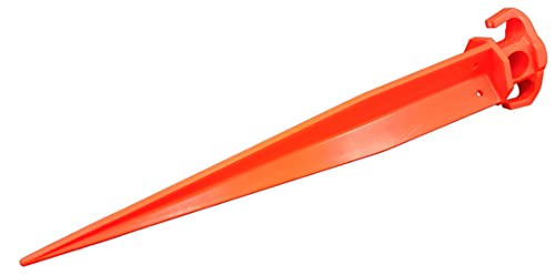 12 Estacas para Tienda de Campaña de 16 pulgadas, Plástico Duradero y Resistente, Color Naranja UV, Paquete de 12 miniatura 2