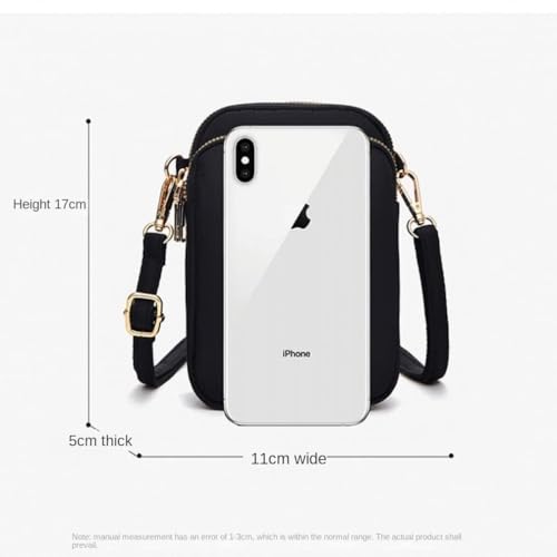 3 Zipper Pockets Wallets Crossbody Bag for Women Pouch Nylon Mini Mobile Phone Shoulder Bags3