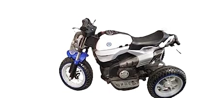 RADHE Krishna E Vehicle BMW Rechargeable Bike 3 to 13 Year Children with 12 Volt Battery White 3 Wheel Drive Bike for Unisex chlid