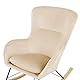 Stilvolles Schaukelsessel mit samtigem Polsterbezug beige Ellan