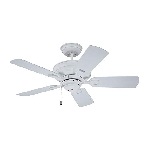 Luminance Kathy Ireland Home Veranda Traditional Ceiling Fan, 42 Inch | Indoor/Outdoor With Weather-Resistant Blades | Semi Flush Mount With 4.5-Inch Downrod | Light Kit Adaptable, Satin White (Cf542Sw) #TOP27