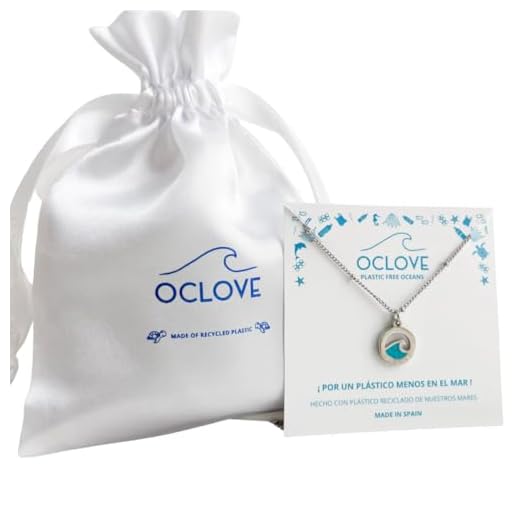 Colgante wave - ola de mar hecho con plastico reciclado de los oceanos - colgante mujer. (TURQUESA)