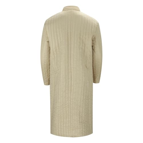 Veste d'hiver longue et coupe-vent : manteau gambeson rembourré pour homme de style Viking