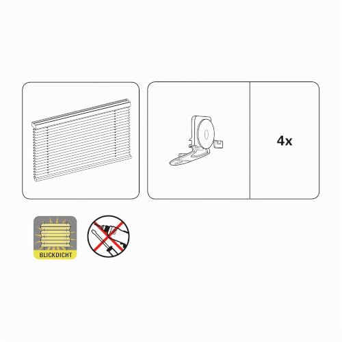 Plissee Solo mit Saugnäpfen Creme 50 x 130 – Ansicht 6