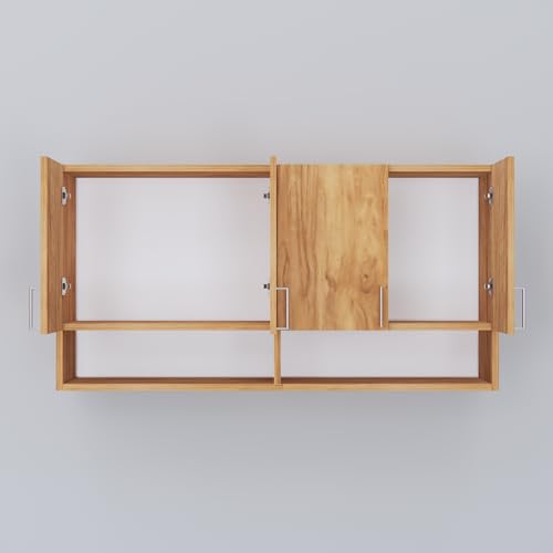 Image of SPECIALITY PANELS 4 Door Modular Wall Mounted Kitchen Cabinet with Organizer Shelf Space Saving Storage Unit Durable Engineered Wood Cupboard for Kitchen Living Room Utility Organizer Furniture