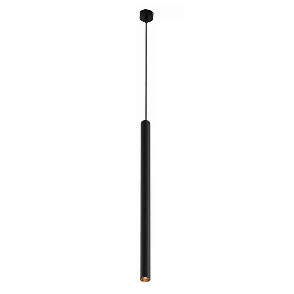 Lámpara colgante de isla de cocina con tubo cilíndrico de aluminio LED 5W color negro para techo