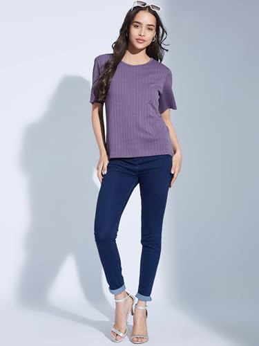 Image of Selvia Women's Solid Regular Fit T-Shirt