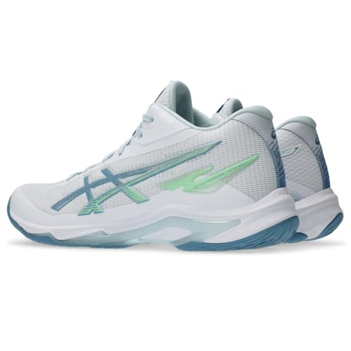 ASICS Men's Netburner Ballistic FlyteFoam Mid Top 4 Volleyball Shoes, 12, White/SABA Blue - image 3