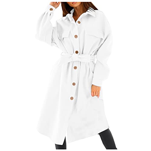 Manteau long fausse laine blanc femme XXL chaud chic ajusté