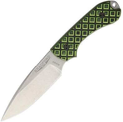 Bradford Knives 3FE-010-N690 Black/Toxic Green G10 Guardian3 Fixed Blade Knife