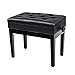 XIAOQIAO Panca per Pianoforte Regolabile con Sollevamento Automatico Sgabello da Banco per Tastiera con Scomparto per Musica Montaggio Facile, 55 x 34 x 47-57 CM