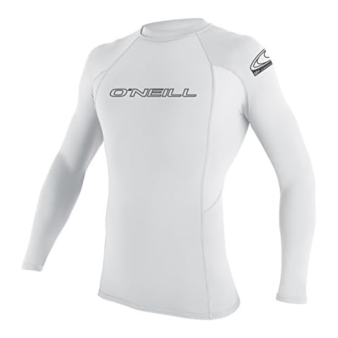 O'Neill Wetsuits Herren Basic Skins L/S Crew Rash Vest, White, M Cover