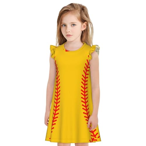 Augenstern Flutter Sleeve Nightgown Baseball-Stitches-Softball Soft Sleepwear Nightdress3