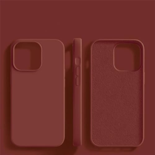 Coque en silicone liquide pour iPhone 15 Pro Max de couleur marron