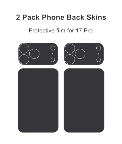 Película trasera para iPhone 17 Pro gris oscuro con protector de lente de vinilo pack de 2 3