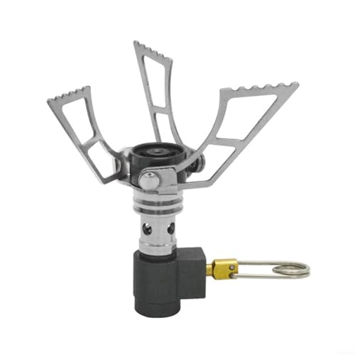 FACULX Estufa de gas, quemador portátil de camping de 3000 W, cocina de bolsillo plegable de acero inoxidable para senderismo, mochileros, viajes al aire libre (acero inoxidable)