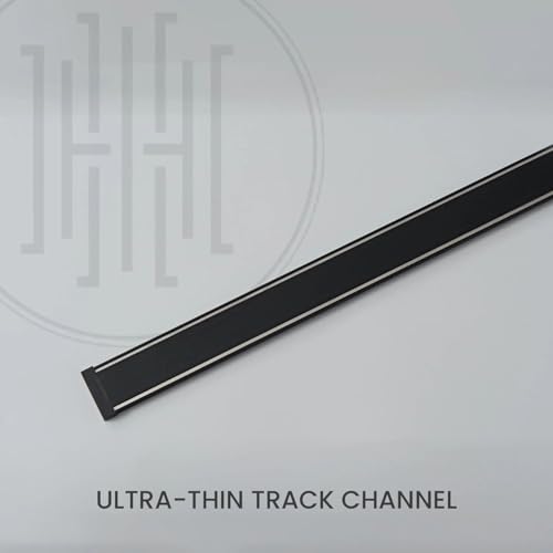Image of Harold Electricals Copper Ultrathin Magnetic Track Channel for Home and Office Light, Seamless Aesthetic Design (Black Body, 2 Metre)
