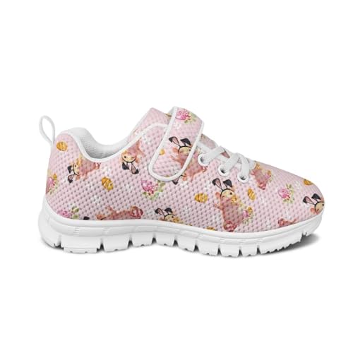 Kids Sneakers Cute Animals Print Sports Shoes for Girls Athletic Shoes Mesh Walking Shoes Non Slip Tennis Pop Shoes Single Buckle Sneakers2