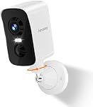 Fanxiang 2K Caméra de sécurité sans fil Caméra de batterie rechargeable extérieure WiFi, 300° La rotation des pans, AI Détection des mouvements, PIR, vision nocturne couleur, lumière, sirène, discours à deux sens, IP65, Stockage SD/Cloud