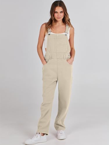 ANRABESS Overalls for Women Loose Fit Denim Overalls Adjustable Strap Jean Jumpsuit Bib Romper Spring Casual Work Outfits