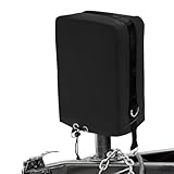 Gasedin Electric Tongue Jack Cover, Waterproof 210D Oxford Fabric RV Trailer Jack Head Cover, Anti-UV Electric Jack Protective Cover for Camper Travel Trailer, Car Accessories (Black with D-Ring)