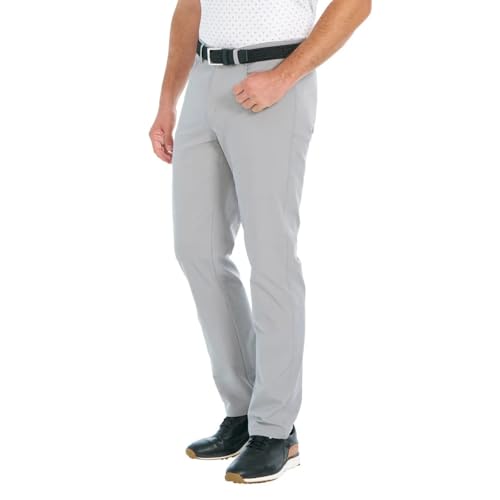 Greg Norman Men's Classic 5 Pocket 4-Way Stretch Pant (Gray, 36W x 30L)