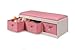 Badger Basket Kids’ Storage Bench with Cushion - Toy Organizer with 3 Removable Bins, Faux Leather Seat, Durable Wood Frame - Storage Bench with Seating for Playroom or Bedroom - White/Pink
