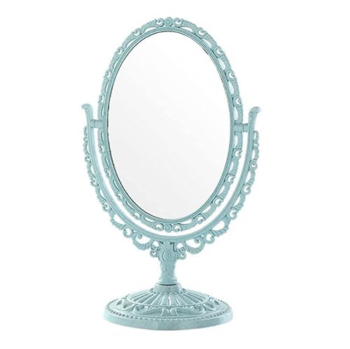 Espejo de maquillaje ovalado AKOAK de escritorio, 360° rotativo miniatura 2