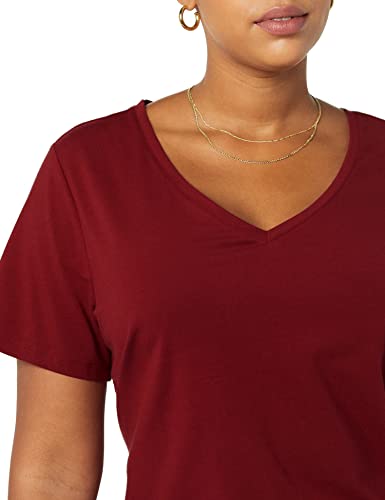Image of Amazon Essentials Women's Plus Size Short-Sleeve V-Neck T-Shirt