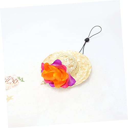 Disfraz hawaiano para perros POPETPOP set sombrero y guirnalda miniatura 4
