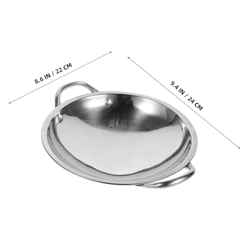 Wok de acero inoxidable con fondo redondo y tapa miniatura 4